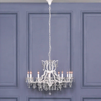 Elbright 12-Branch Shallow Cut Glass Chandelier