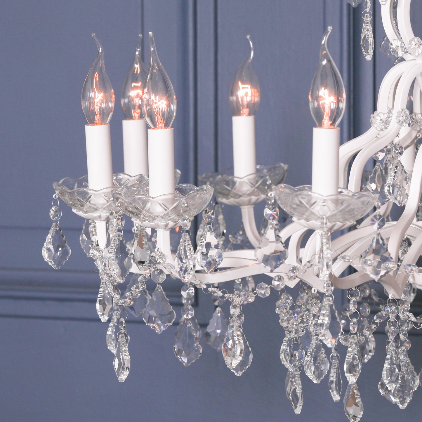 Elbright 12-Branch Shallow Cut Glass Chandelier