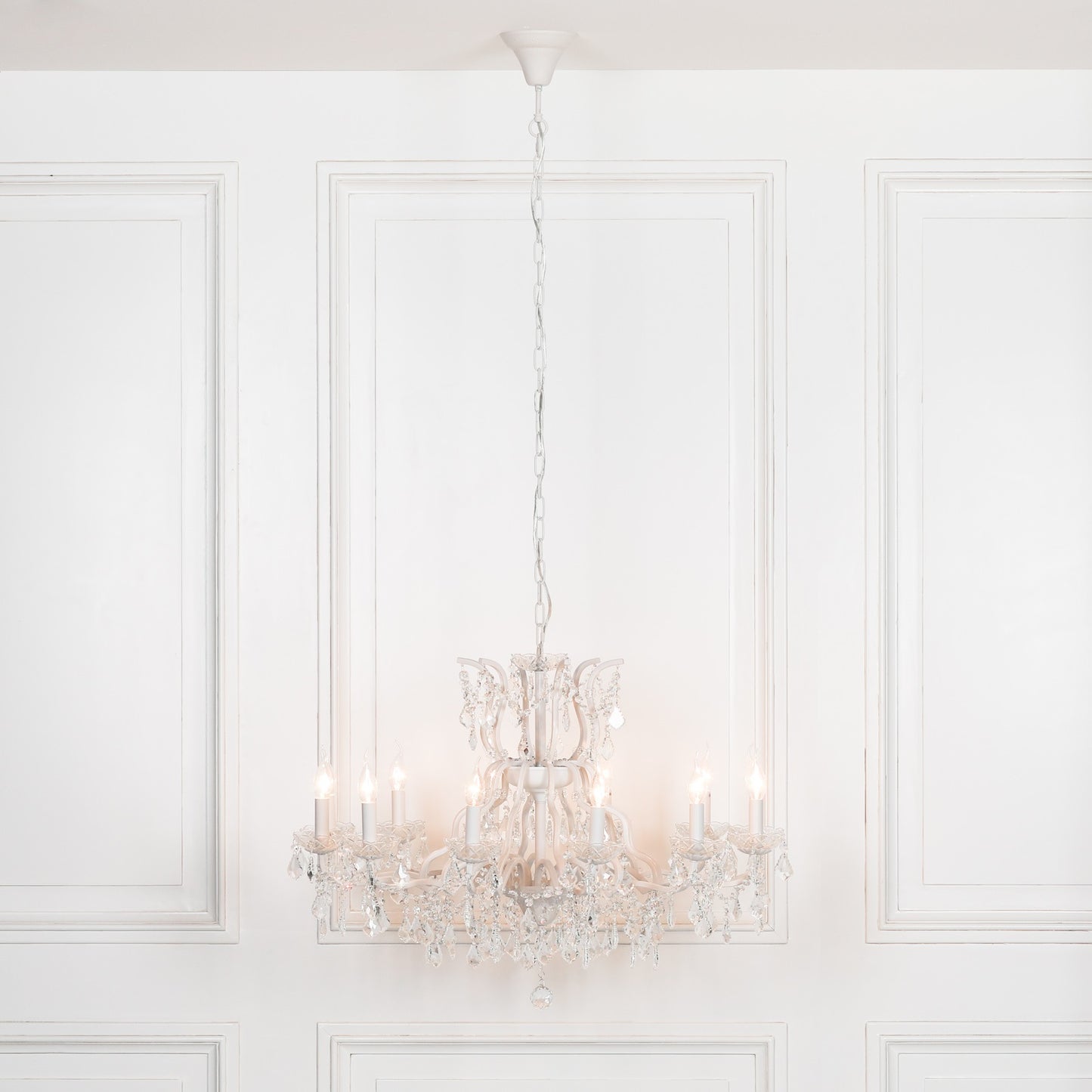 Elbright 12-Branch Shallow Cut Glass Chandelier
