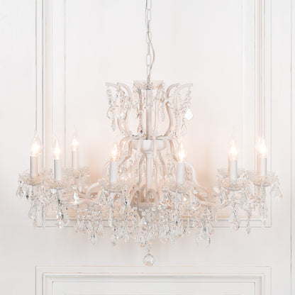 Elbright 12-Branch Shallow Cut Glass Chandelier