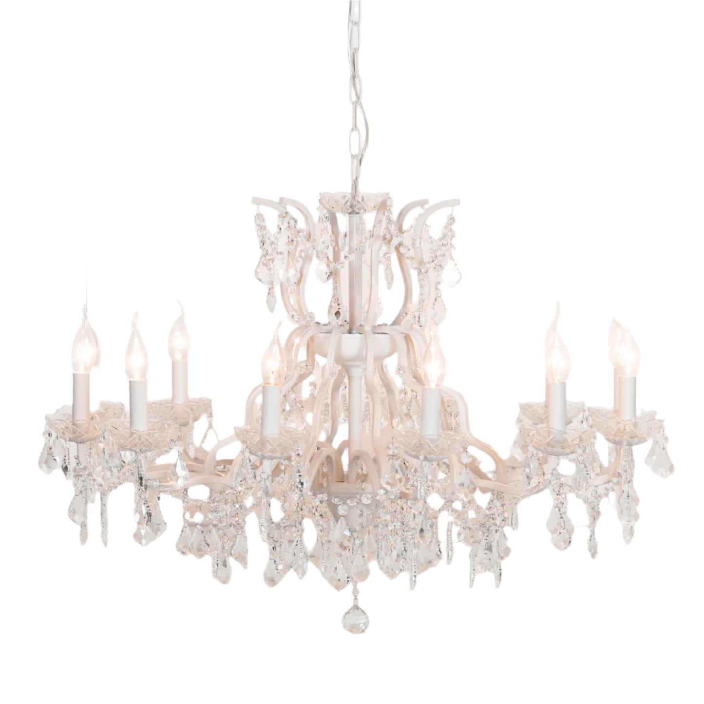 Elbright 12-Branch Shallow Cut Glass Chandelier