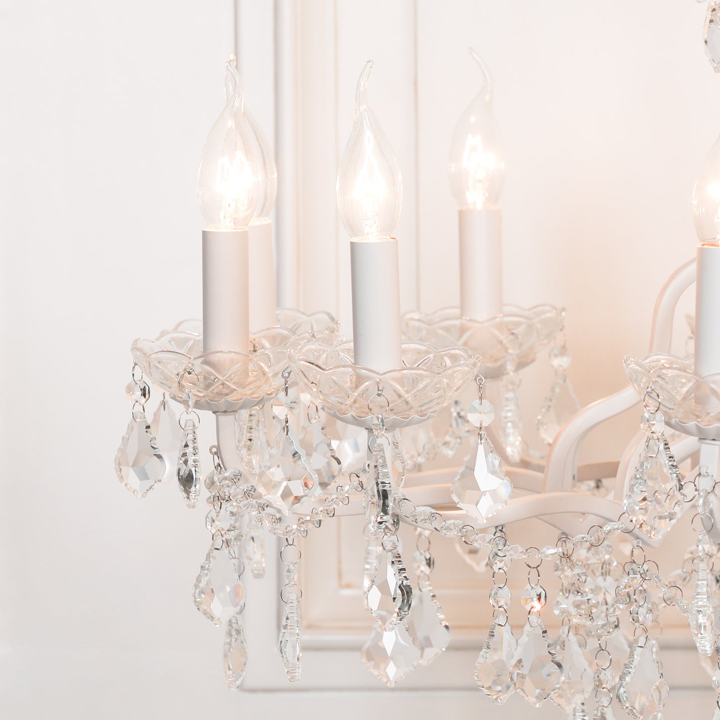 Elbright 12-Branch Shallow Cut Glass Chandelier