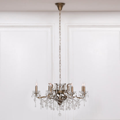 Elbright 8-Branch Shallow Cut Glass Chandelier