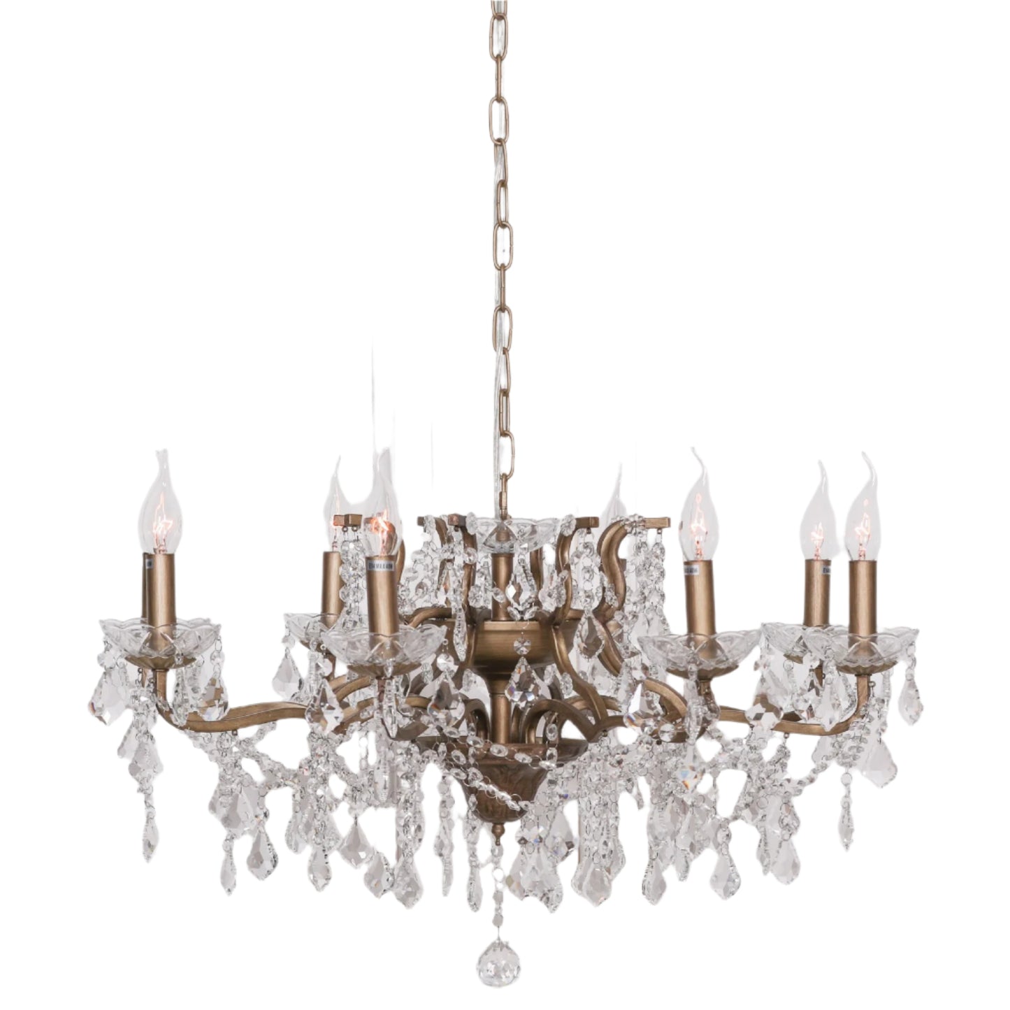 Elbright 8-Branch Shallow Cut Glass Chandelier