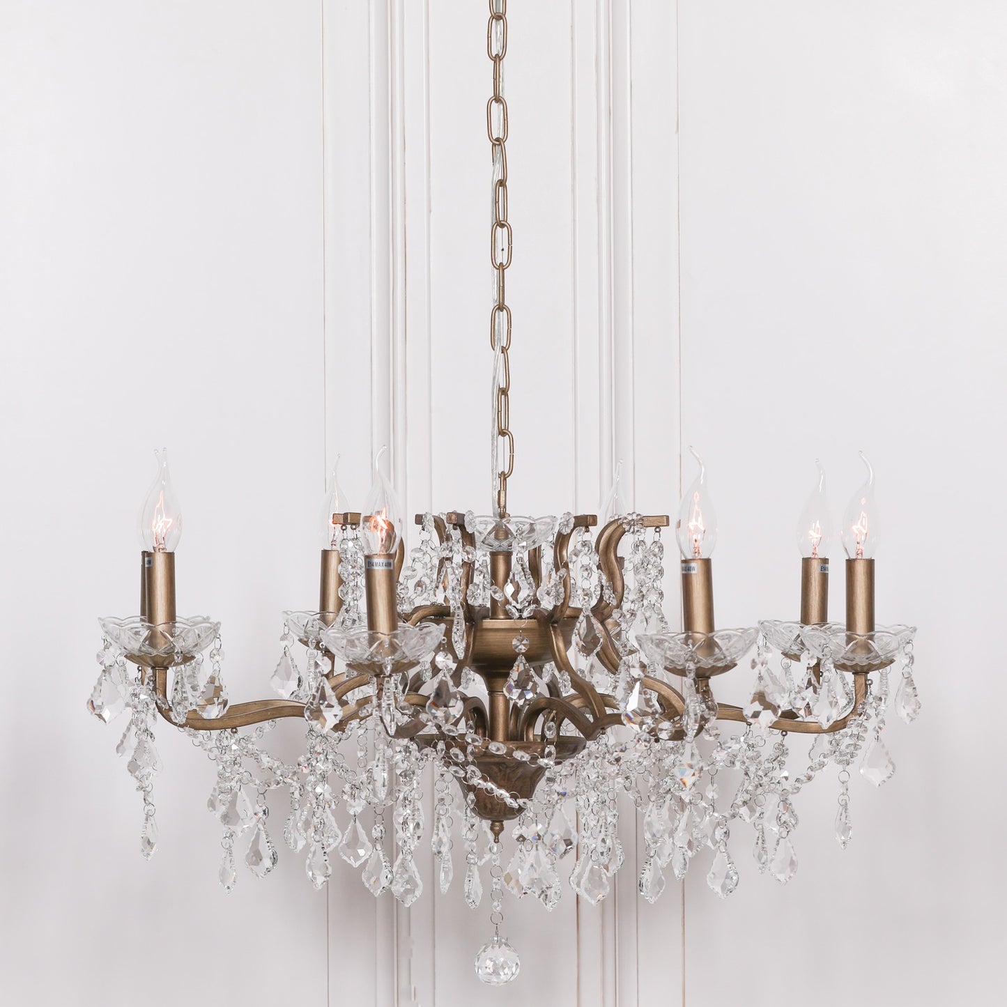 Elbright 8-Branch Shallow Cut Glass Chandelier