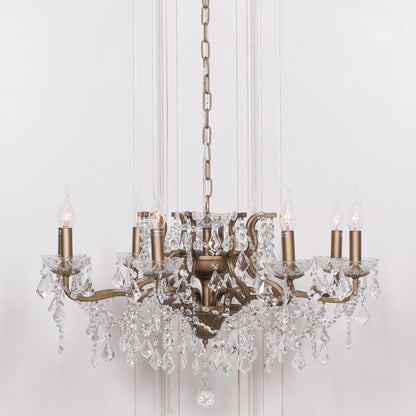Elbright 8-Branch Shallow Cut Glass Chandelier