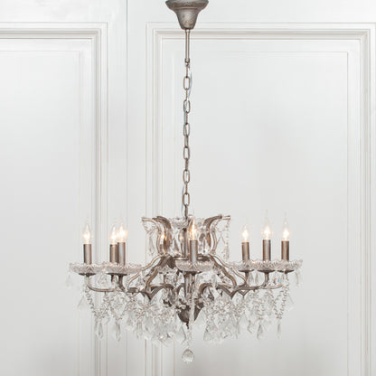 Elbright 8-Branch Shallow Cut Glass Chandelier