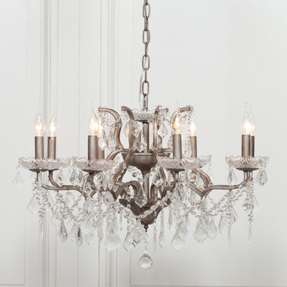 Elbright 8-Branch Shallow Cut Glass Chandelier