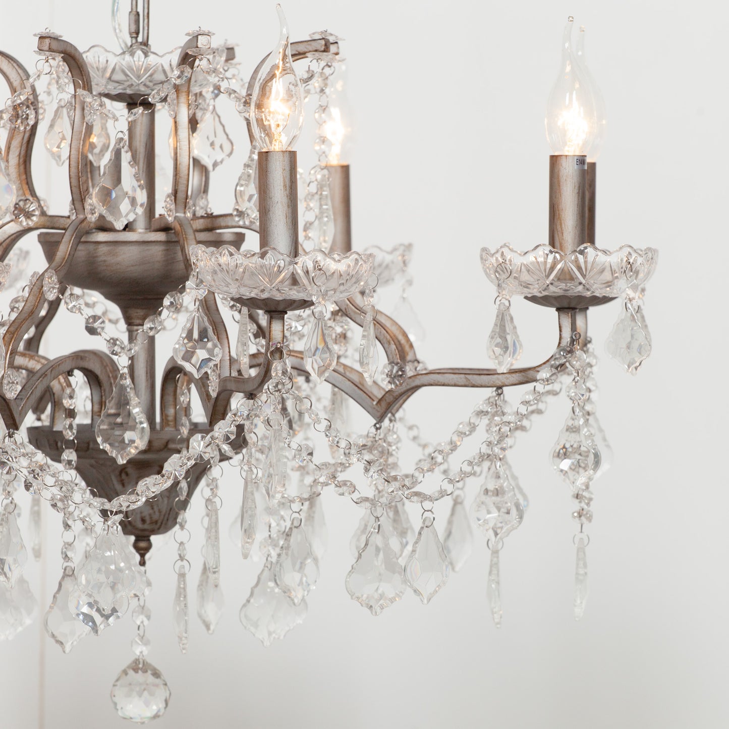 Elbright 8-Branch Shallow Cut Glass Chandelier