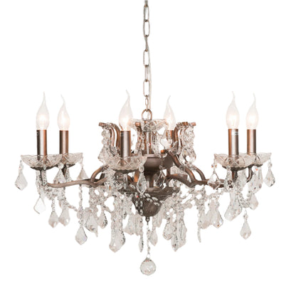 Elbright 6-Branch Antique Shallow Cut Glass Chandelier