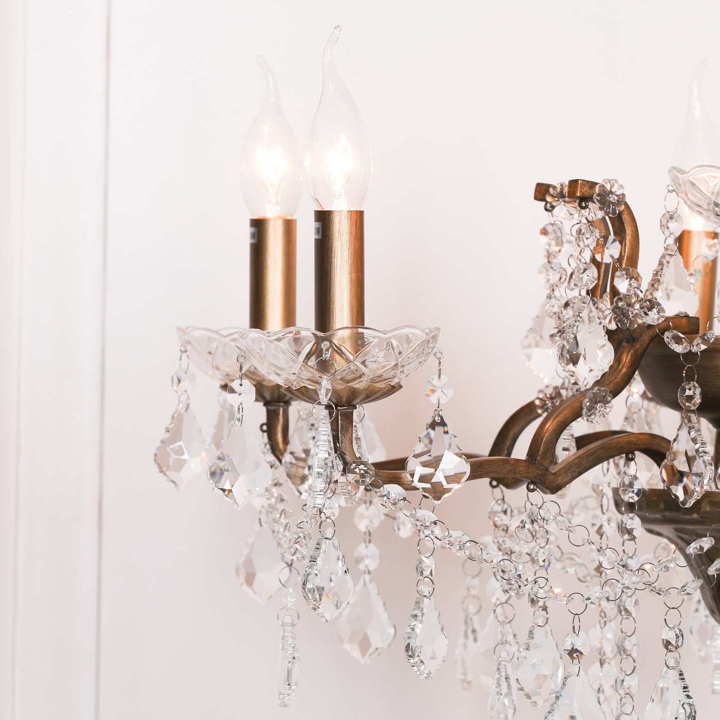 Elbright 6-Branch Antique Shallow Cut Glass Chandelier