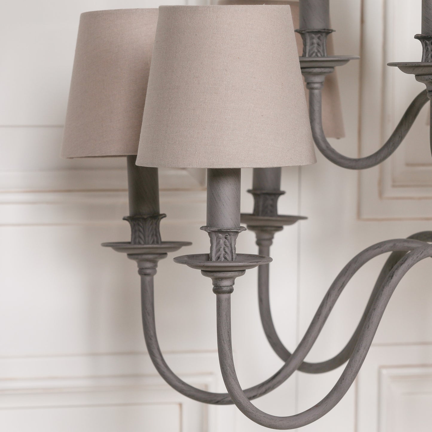 Elbright 12 Branch Grey Chandelier with Shades