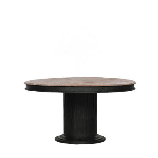 Silas 150cm Round Black Mango Wood Dining Table