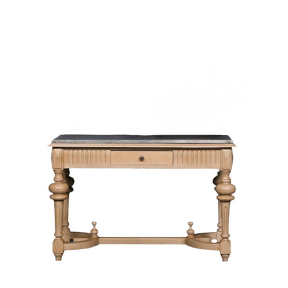 Arbouré Painted White Cedar Console Table with Stone Top