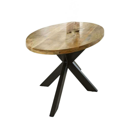Surrey Solid Wood & Metal 6-8 Seater Oval Dining Table