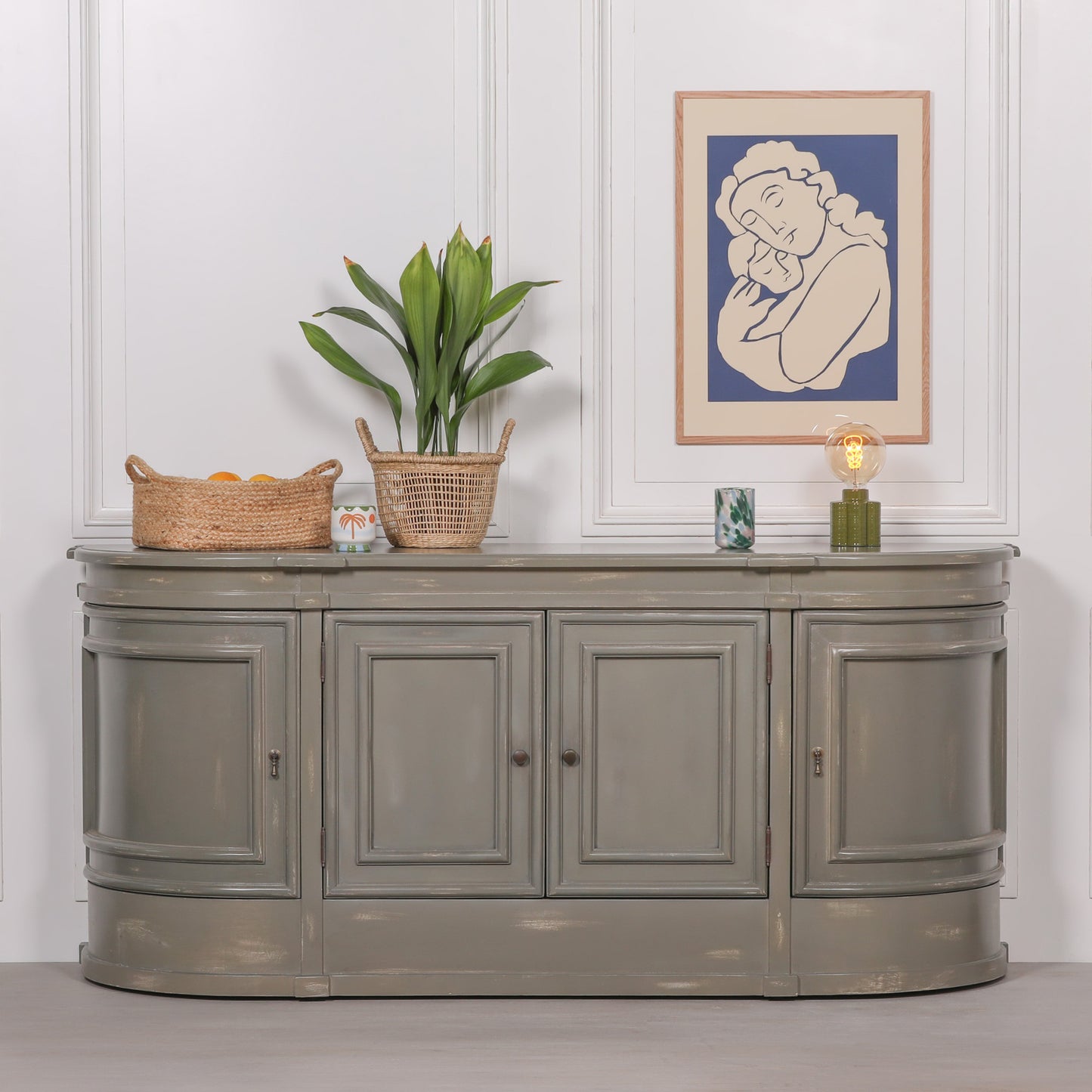 Elden Distressed Grey Mahogany Sideboard