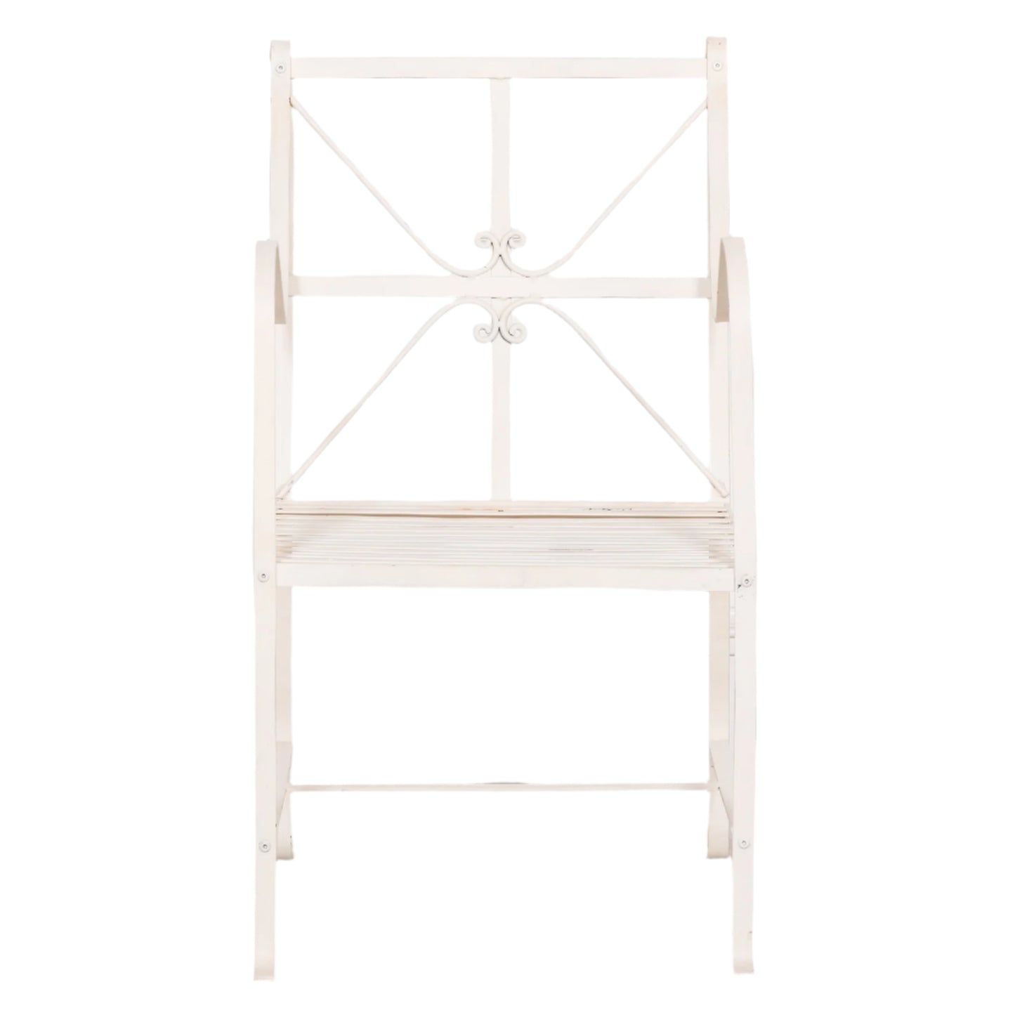 Iron Off White/Cream Distressed Garden Dining Chair