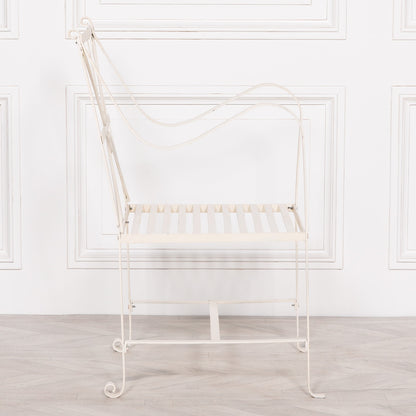 Iron Off White/Cream Distressed Garden Dining Chair