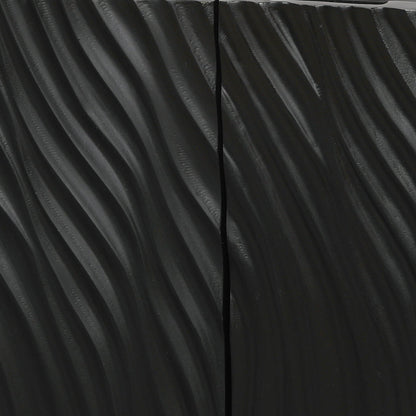 Duskgold Black Mango Wood Ripples Sideboard