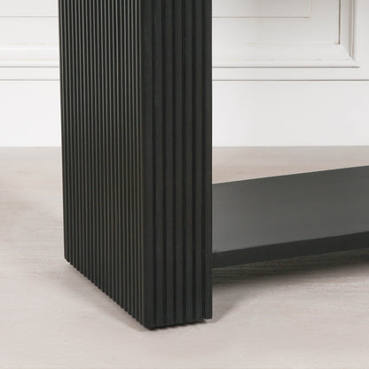 Everden Fluted Acacia Wood Console Table