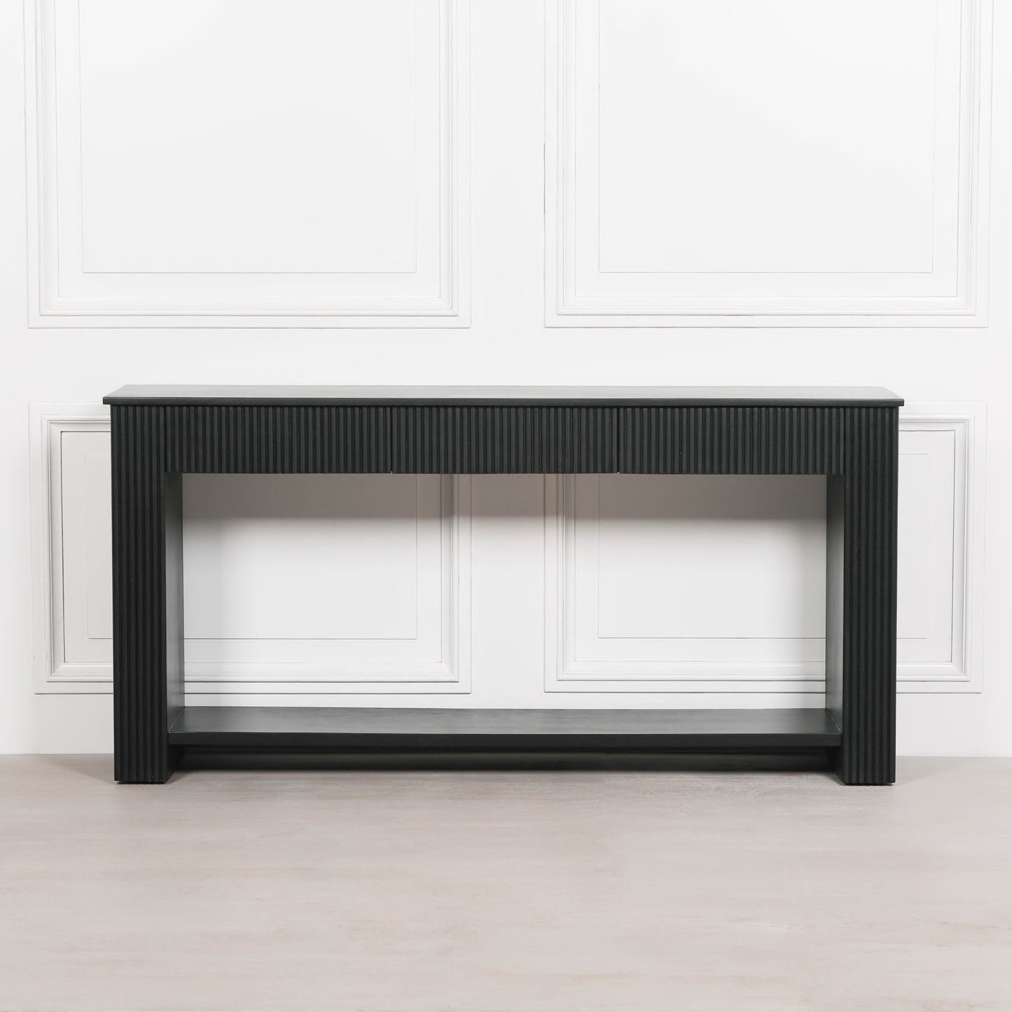 Everden Fluted Acacia Wood Console Table
