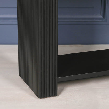 Everden Fluted Acacia Wood Console Table