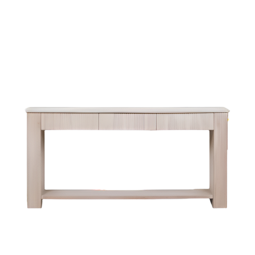 Everden Fluted Acacia Wood Console Table