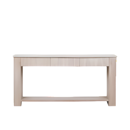 Everden Fluted Acacia Wood Console Table