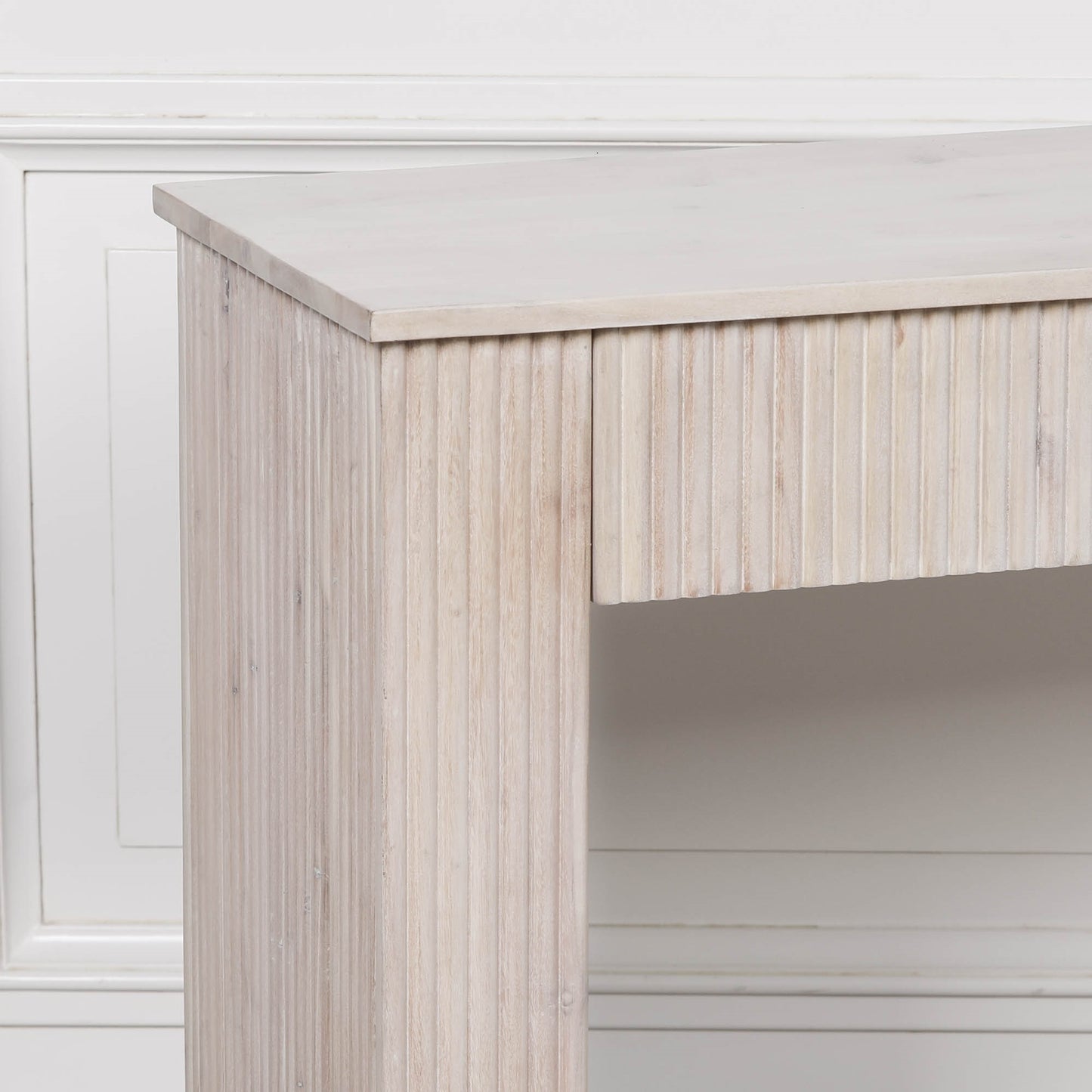 Everden Fluted Acacia Wood Console Table