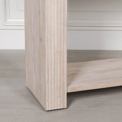 Everden Fluted Acacia Wood Console Table