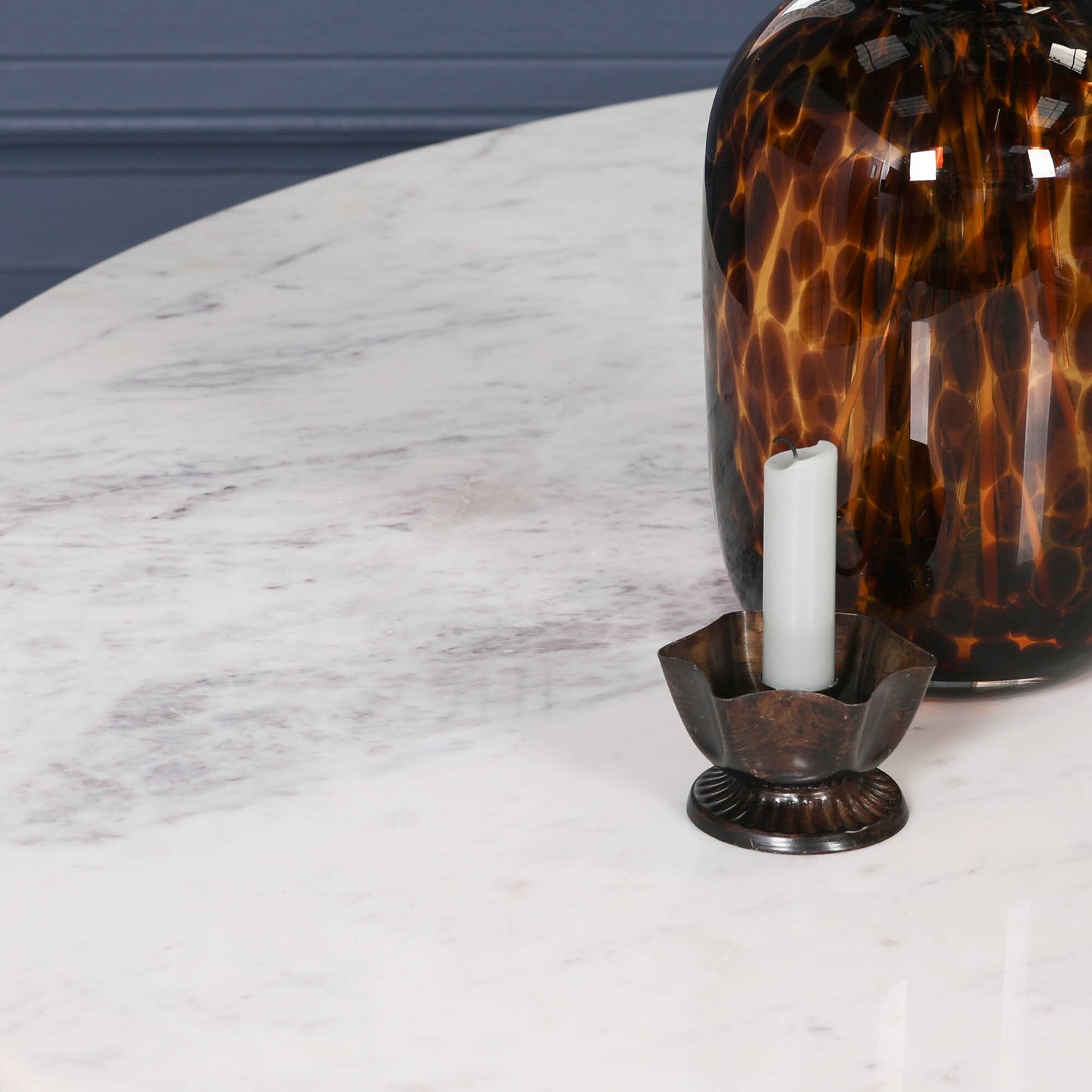 Vierra 135cm Round Acacia Wood & Marble Dining Table