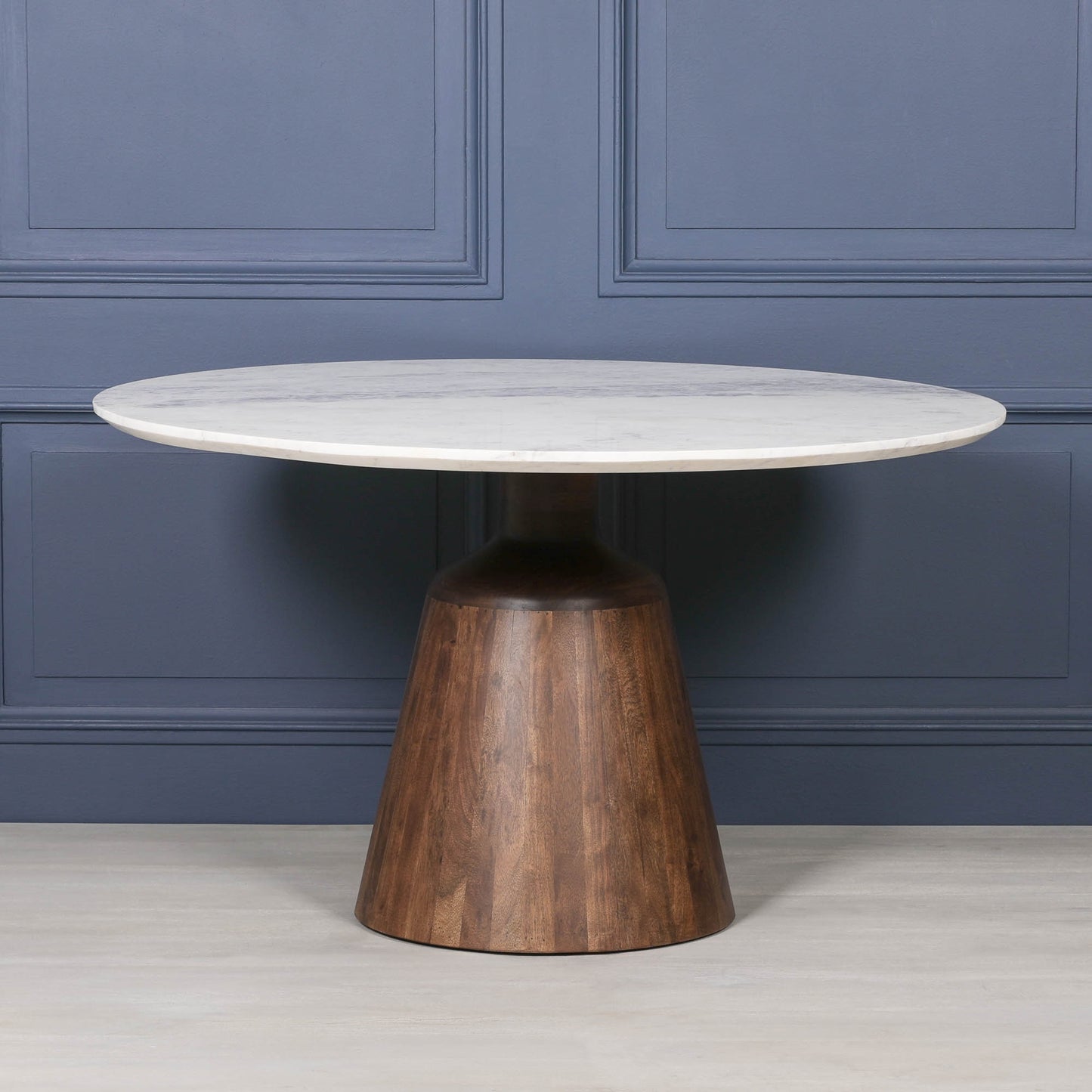 Vierra 135cm Round Acacia Wood & Marble Dining Table