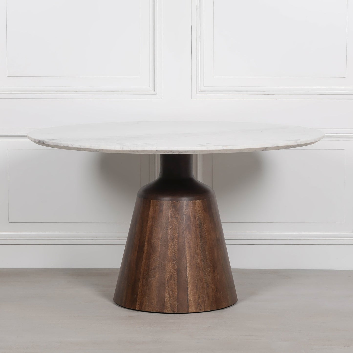 Vierra 135cm Round Acacia Wood & Marble Dining Table