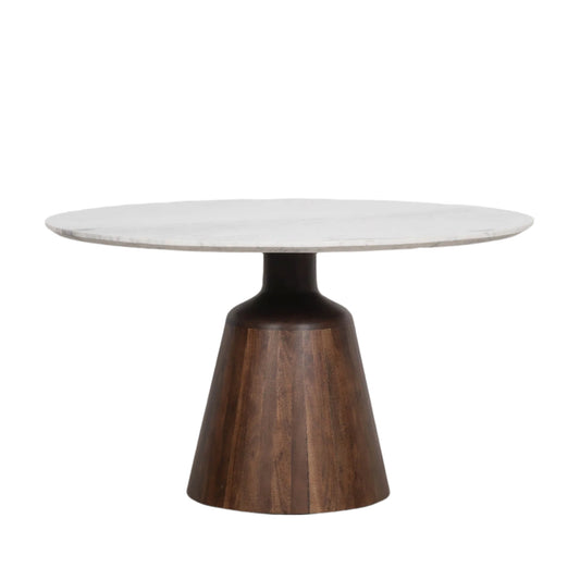 Vierra 135cm Round Acacia Wood & Marble Dining Table