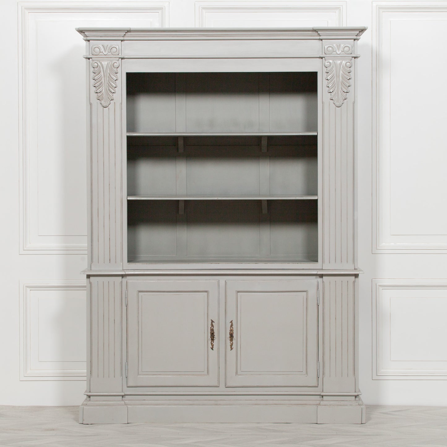 Elden Large Grey Open Mahogany Bookcase