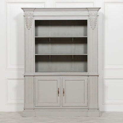 Elden Large Grey Open Mahogany Bookcase