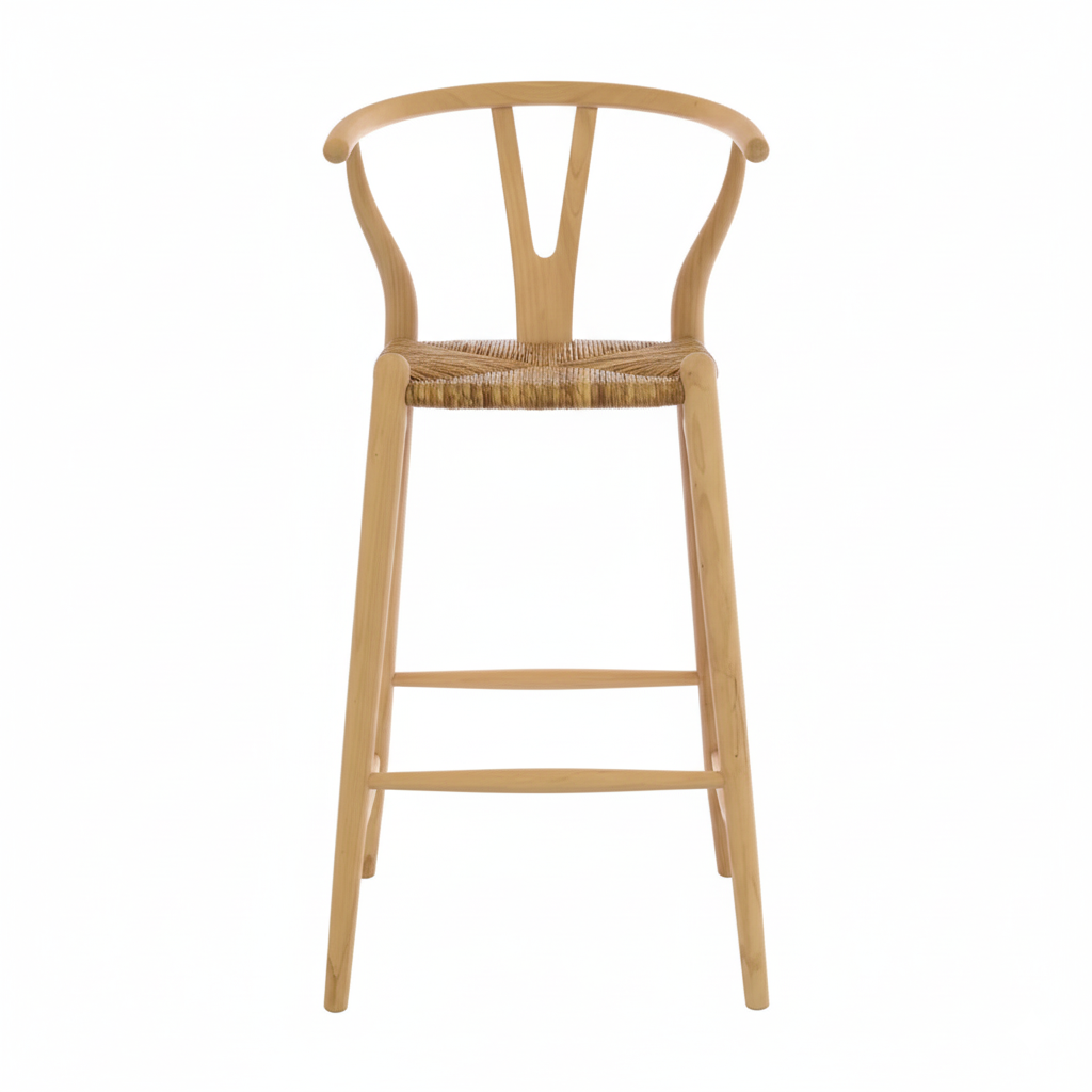 Wishbone 76cm Woven Bar Stool
