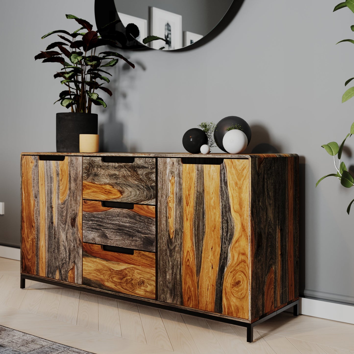 Kavi Sheesham 3 Door Sideboard