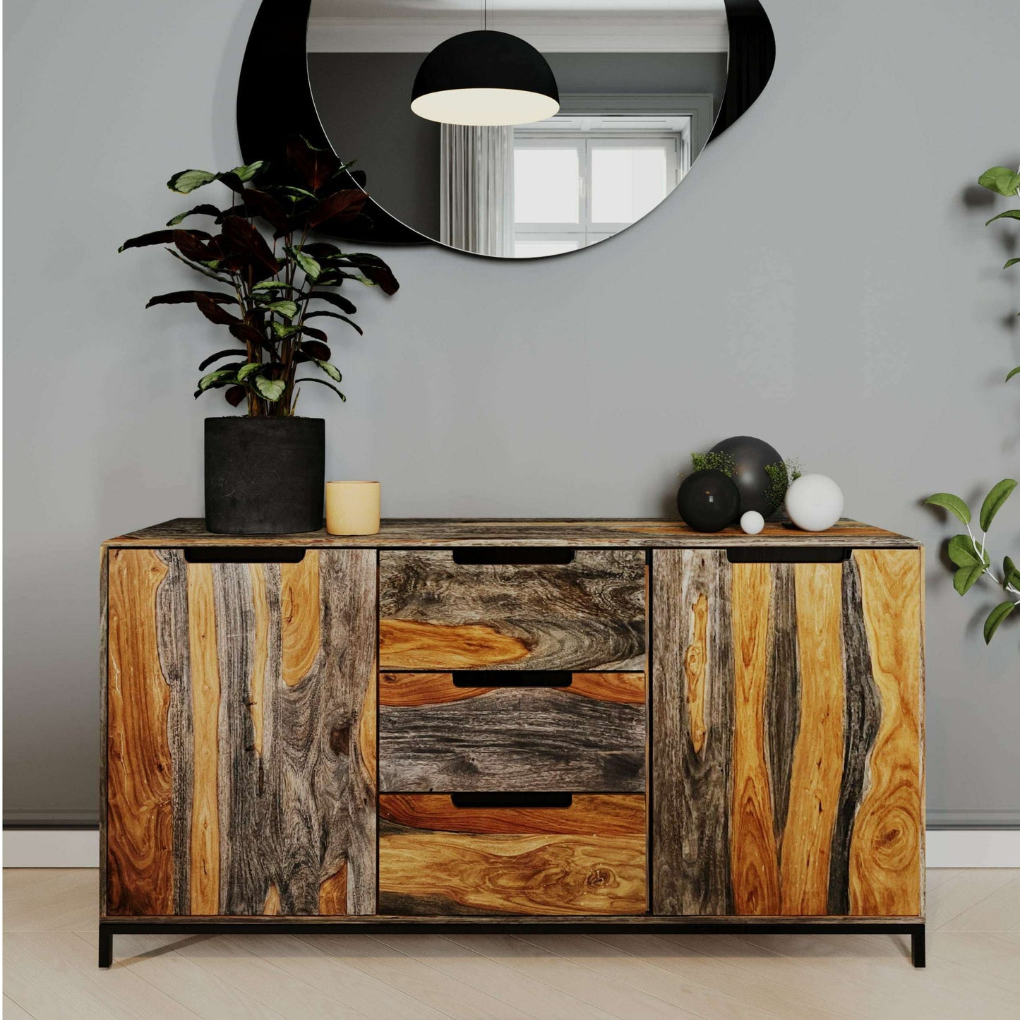 Kavi Sheesham 3 Door Sideboard - Sideboard - Heart of Kitchens