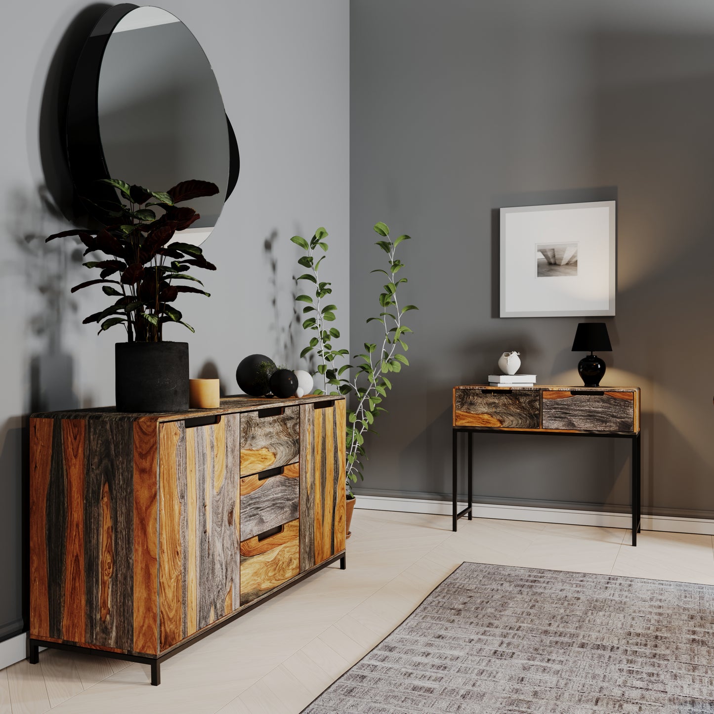 Kavi Sheesham 3 Door Sideboard