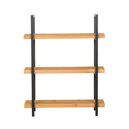 Brookleigh Rustic Pine 3-Tier Industrial Shelving Bookcase