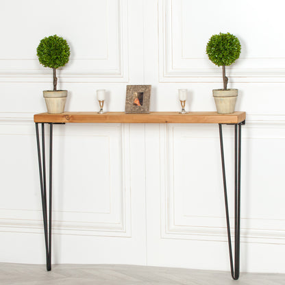 Brookleigh Rustic Pine 92cm Hall Console Table