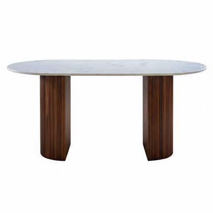 Opal Mango Wood Dining Table With Marble Top
