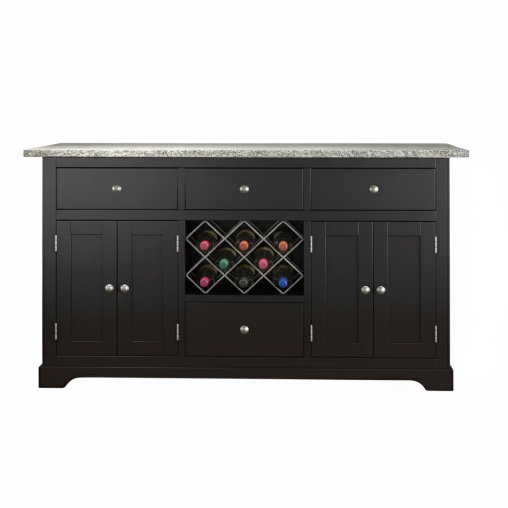 Windham Black Painted Large Kitchen Island