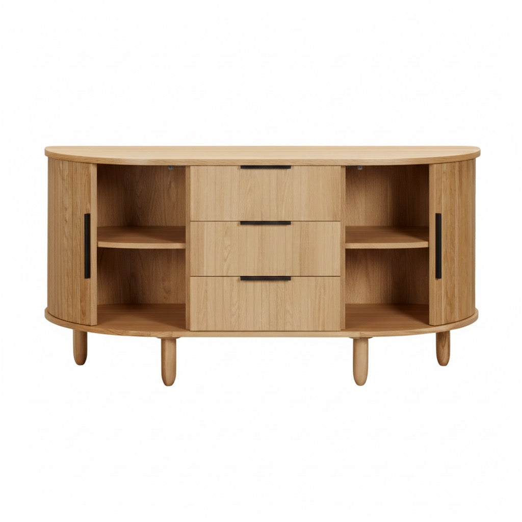 Terra Luna Oak Curved Sideboard