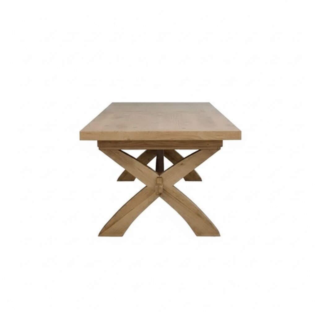 Deluxe X-Leg Extendable Oak Dining Table