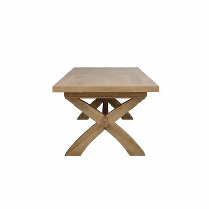 Deluxe X-Leg Extendable Oak Dining Table