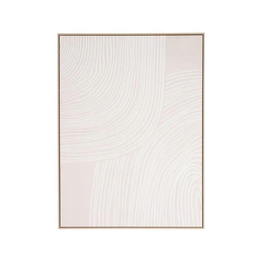 Canvas Natural and White Abstract with Natural Frame