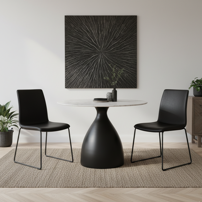 Cleo 1m Black Base Dining Table