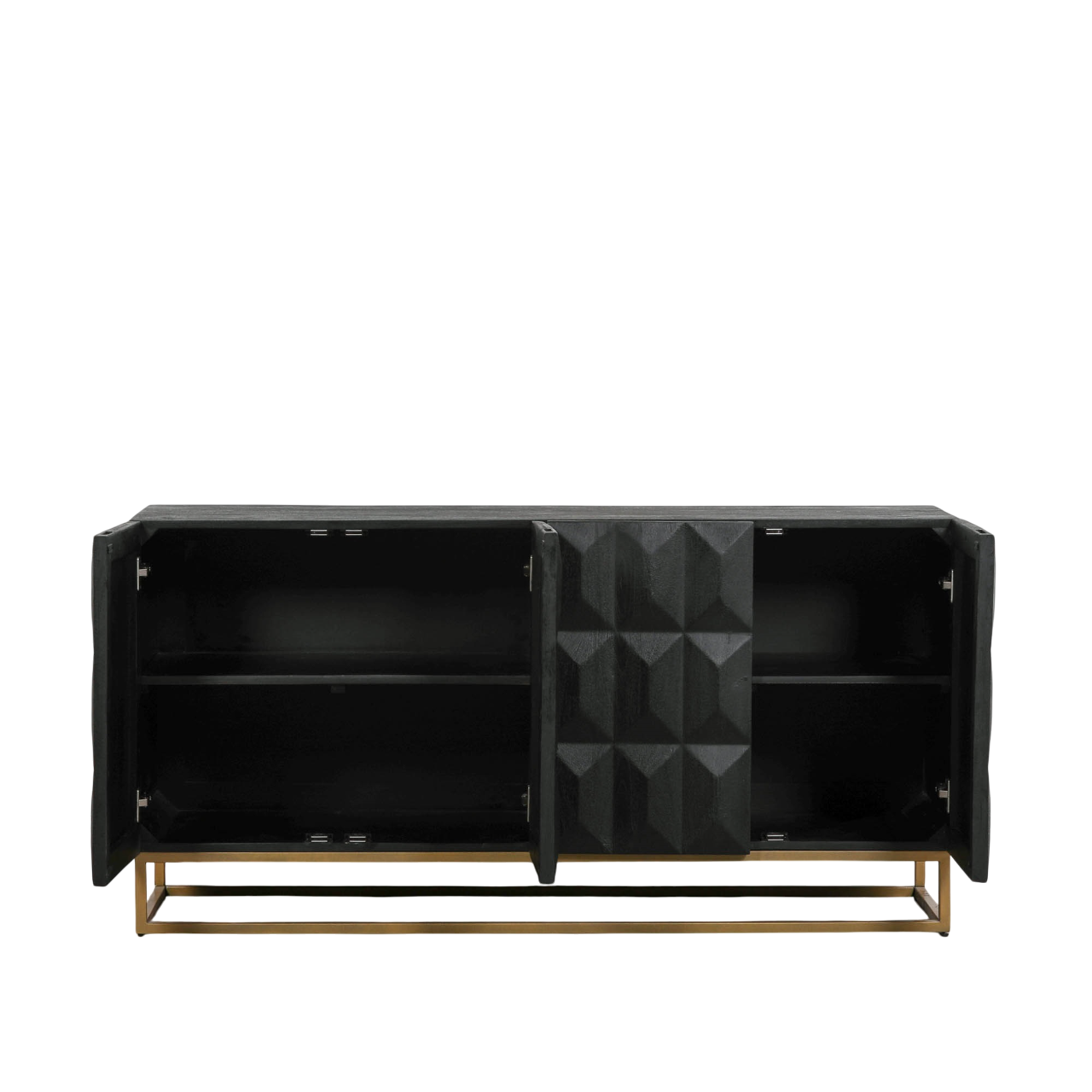 Duskgold Black Mango Wood Diamond Sideboard